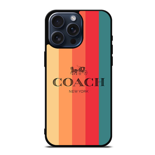 COACH NEW YORK STRIPE iPhone 15 Pro Max Case Cover