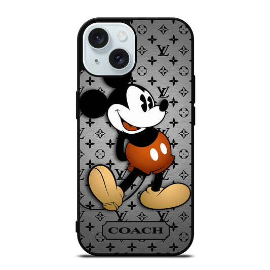 COACH PATTERN MICKEY MOUSE iPhone 15 Case Cover