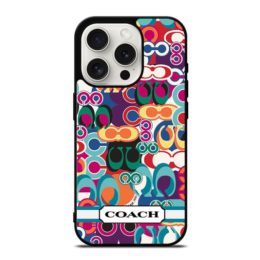 COACH PATTERN iPhone 15 Pro Case Cover