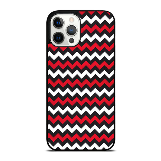 COLOR BLOCK DARK RED CHEVRON PATTERN iPhone 12 Pro Max Case Cover
