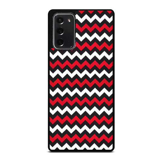 COLOR BLOCK DARK RED CHEVRON PATTERN Samsung Galaxy Note 20 Case Cover