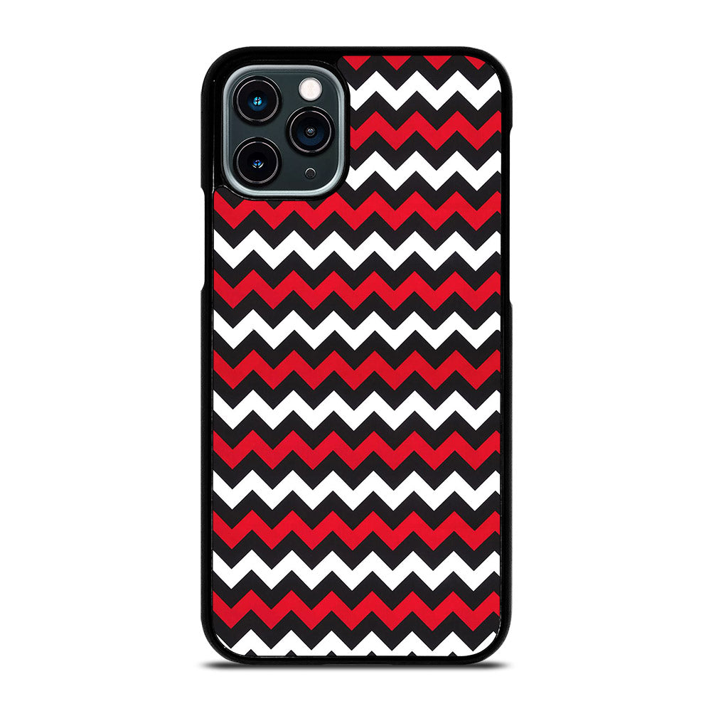 COLOR BLOCK DARK RED CHEVRON PATTERN iPhone 11 Pro Case Cover