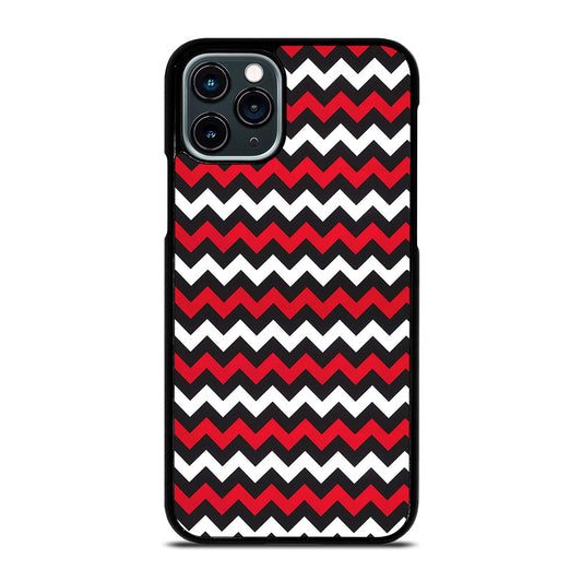 COLOR BLOCK DARK RED CHEVRON PATTERN iPhone 11 Pro Case Cover