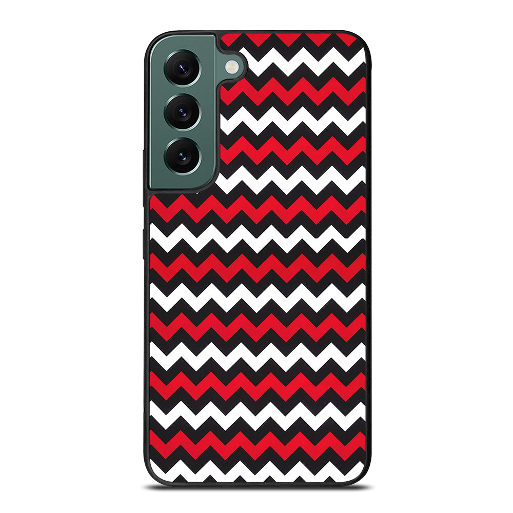 COLOR BLOCK DARK RED CHEVRON PATTERN Samsung Galaxy S22 Case Cover