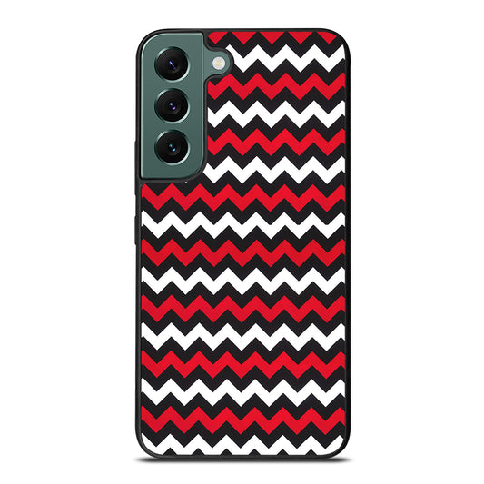 COLOR BLOCK DARK RED CHEVRON PATTERN Samsung Galaxy S22 Case Cover