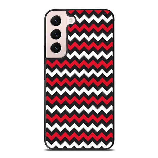 COLOR BLOCK DARK RED CHEVRON PATTERN Samsung Galaxy S22 Plus Case Cover