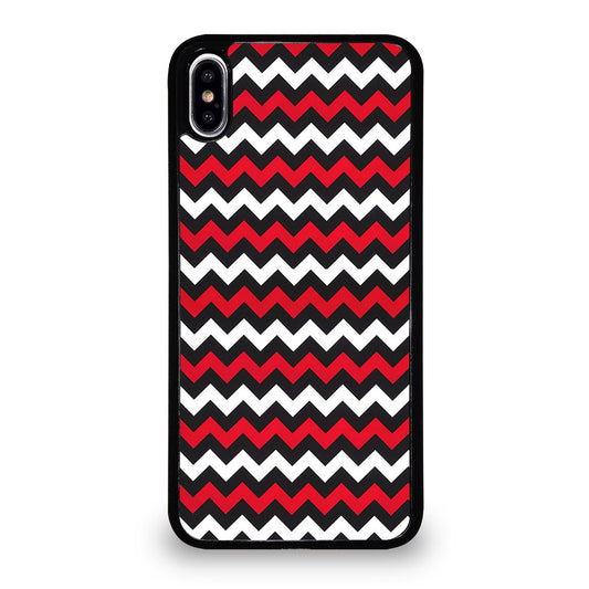 COLOR BLOCK DARK RED CHEVRON PATTERN iPhone XS Max Case Cover