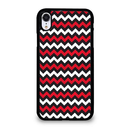 COLOR BLOCK DARK RED CHEVRON PATTERN iPhone XR Case Cover