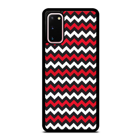 COLOR BLOCK DARK RED CHEVRON PATTERN Samsung Galaxy S20 Case Cover