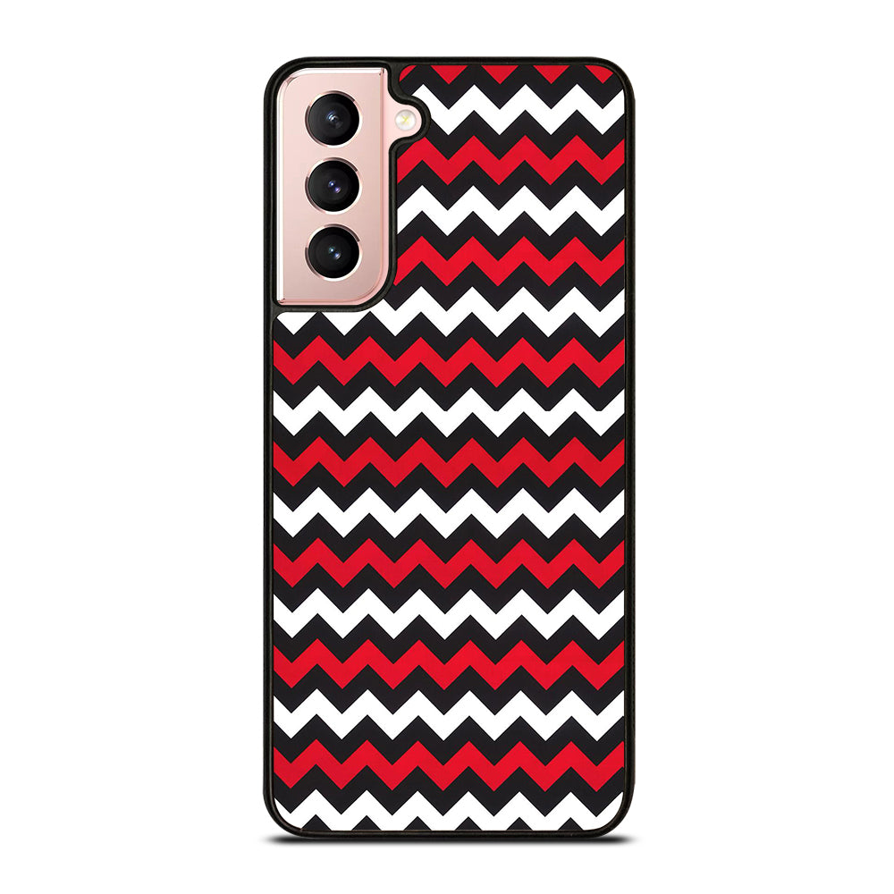 COLOR BLOCK DARK RED CHEVRON PATTERN Samsung Galaxy S21 Case Cover