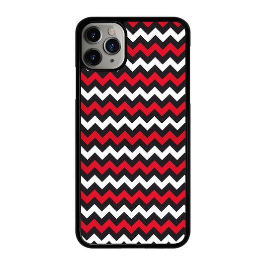 COLOR BLOCK DARK RED CHEVRON PATTERN iPhone 11 Pro Max Case Cover