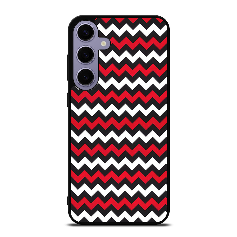 COLOR BLOCK DARK RED CHEVRON PATTERN Samsung Galaxy S24 Plus Case Cover