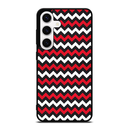 COLOR BLOCK DARK RED CHEVRON PATTERN Samsung Galaxy S24 Case Cover