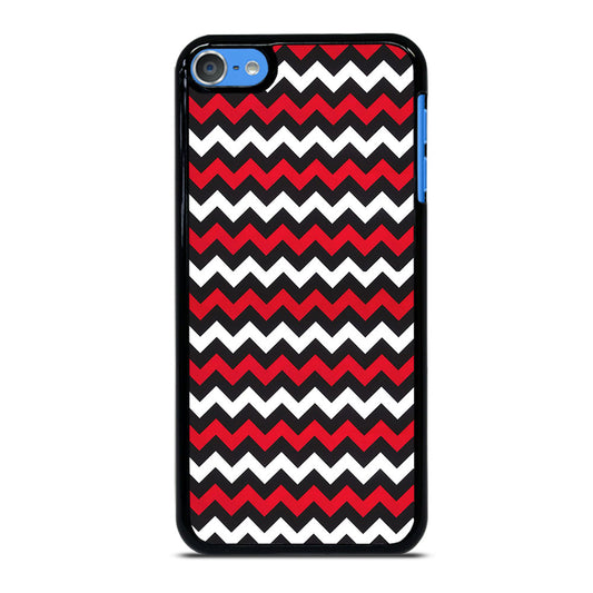 COLOR BLOCK DARK RED CHEVRON PATTERN iPod Touch 7 Case Cover