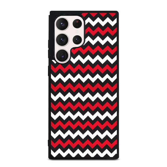 COLOR BLOCK DARK RED CHEVRON PATTERN Samsung Galaxy S23 Ultra Case Cover