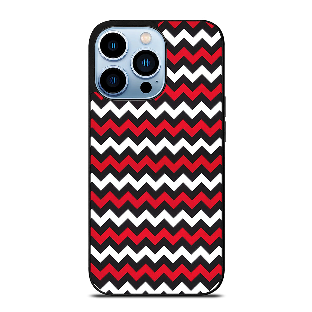 COLOR BLOCK DARK RED CHEVRON PATTERN iPhone 13 Pro Max Case Cover