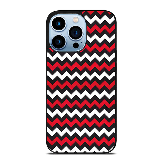 COLOR BLOCK DARK RED CHEVRON PATTERN iPhone 13 Pro Max Case Cover