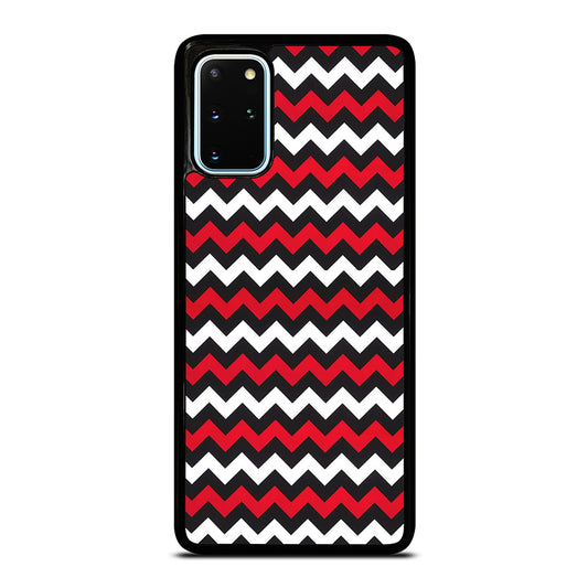 COLOR BLOCK DARK RED CHEVRON PATTERN Samsung Galaxy S20 Plus Case Cover