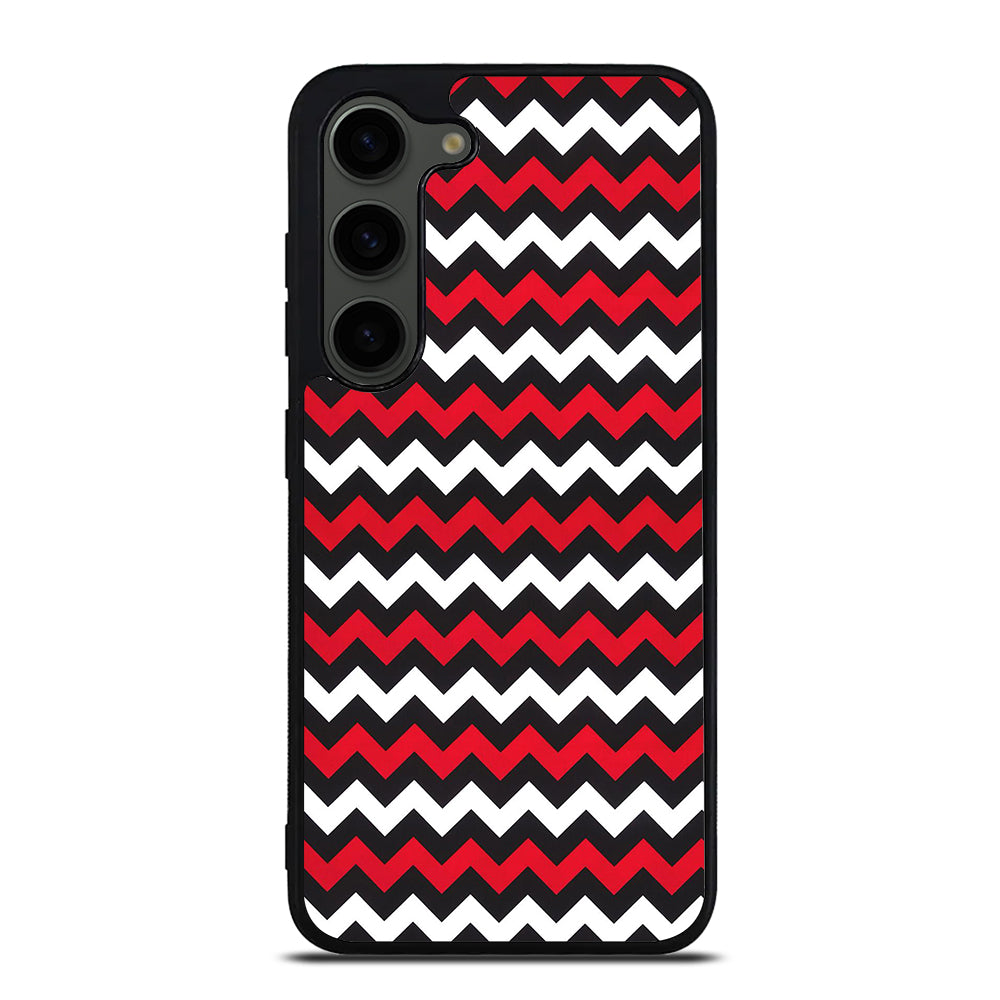 COLOR BLOCK DARK RED CHEVRON PATTERN Samsung Galaxy S23 Plus Case Cover