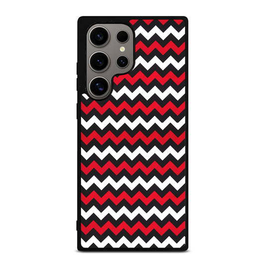 COLOR BLOCK DARK RED CHEVRON PATTERN Samsung Galaxy S24 Ultra Case Cover