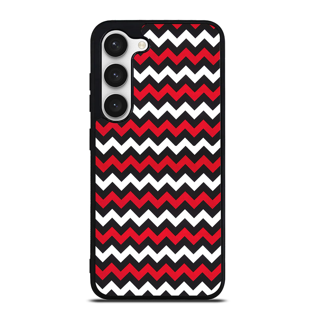 COLOR BLOCK DARK RED CHEVRON PATTERN Samsung Galaxy S23 Case Cover