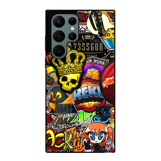 CSGO STICKER BOMB PATTERN Samsung Galaxy S22 Ultra Case Cover