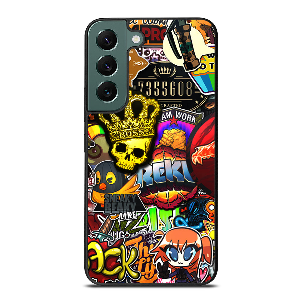 CSGO STICKER BOMB PATTERN Samsung Galaxy S22 Case Cover