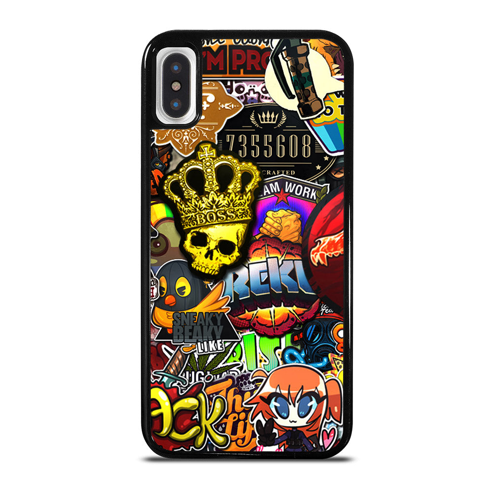 CSGO STICKER BOMB PATTERN iPhone X / XS Case Cover