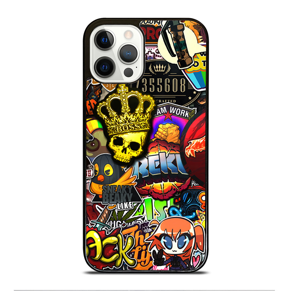 CSGO STICKER BOMB PATTERN iPhone 12 Pro Case Cover