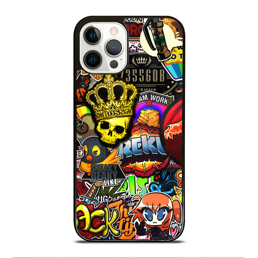 CSGO STICKER BOMB PATTERN iPhone 12 Pro Case Cover