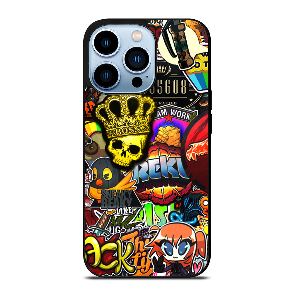 CSGO STICKER BOMB PATTERN iPhone 13 Pro Max Case Cover