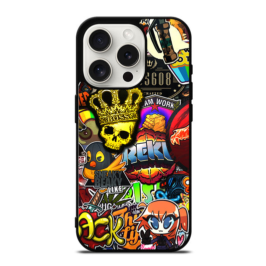 CSGO STICKER BOMB PATTERN iPhone 15 Pro Case Cover