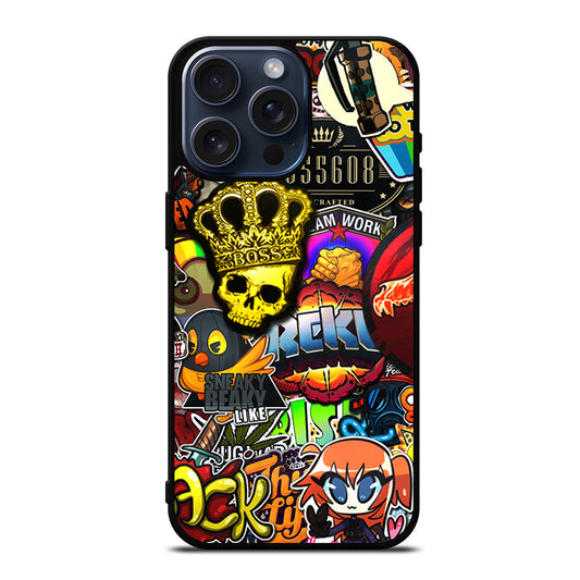 CSGO STICKER BOMB PATTERN iPhone 15 Pro Max Case Cover