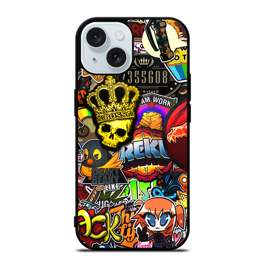 CSGO STICKER BOMB PATTERN iPhone 15 Case Cover