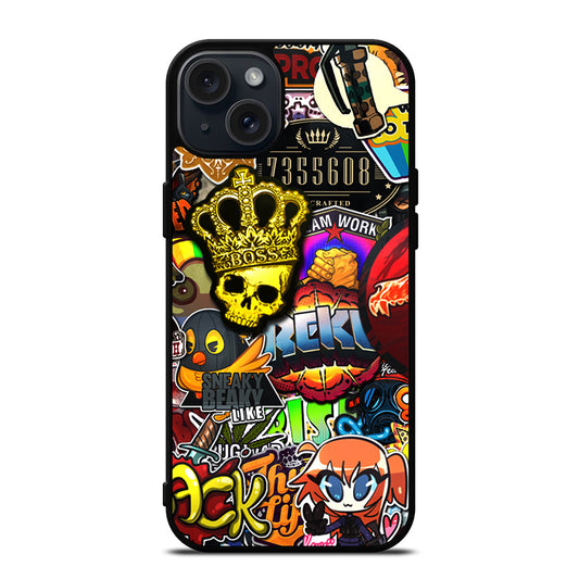 CSGO STICKER BOMB PATTERN iPhone 15 Plus Case Cover