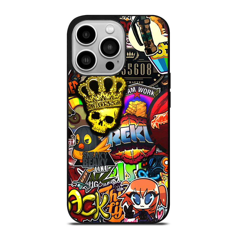 CSGO STICKER BOMB PATTERN iPhone 14 Pro Case Cover