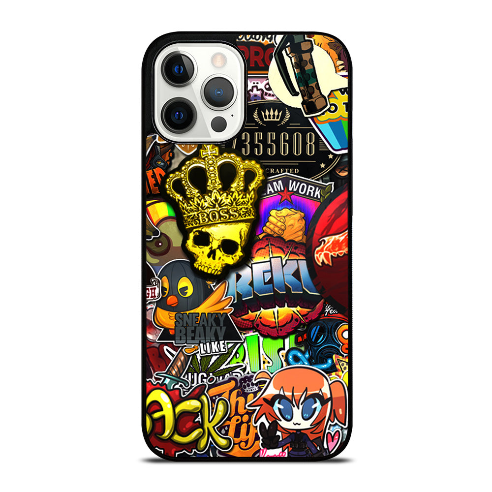 CSGO STICKER BOMB PATTERN iPhone 12 Pro Max Case Cover