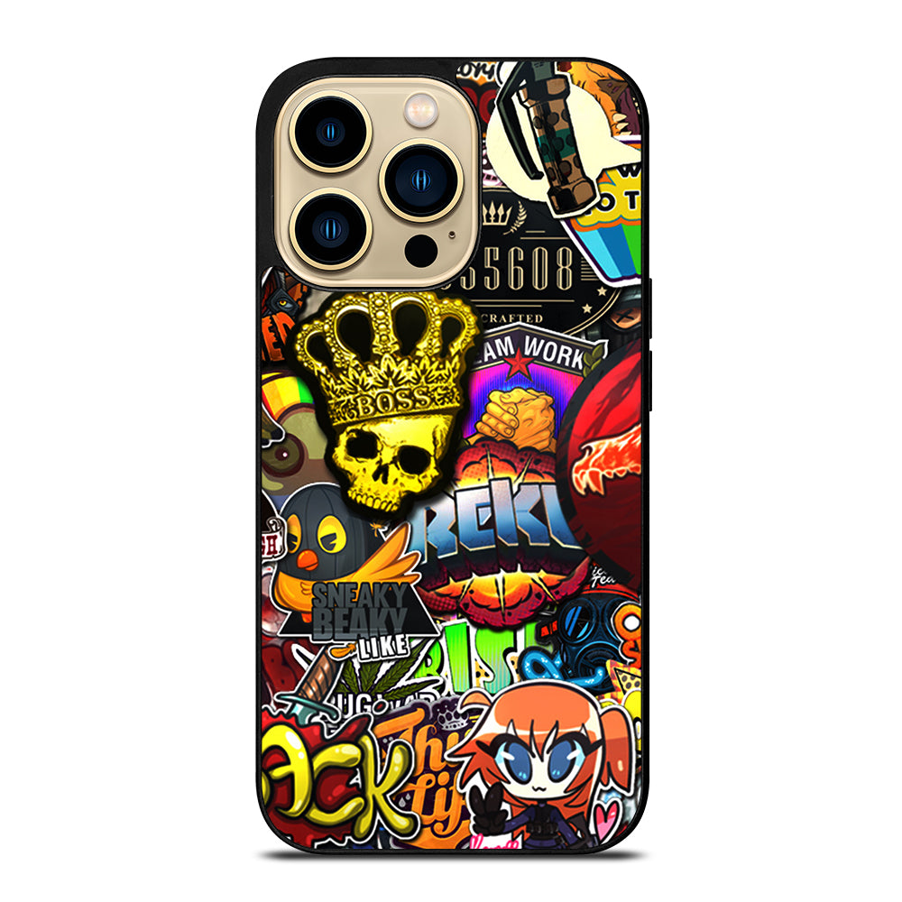 CSGO STICKER BOMB PATTERN iPhone 14 Pro Max Case Cover