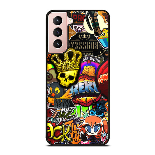 CSGO STICKER BOMB PATTERN Samsung Galaxy S21 Case Cover