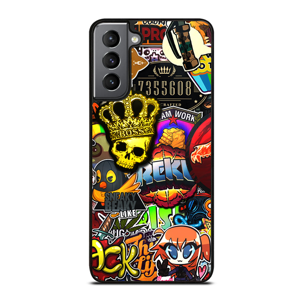 CSGO STICKER BOMB PATTERN Samsung Galaxy S21 Plus Case Cover