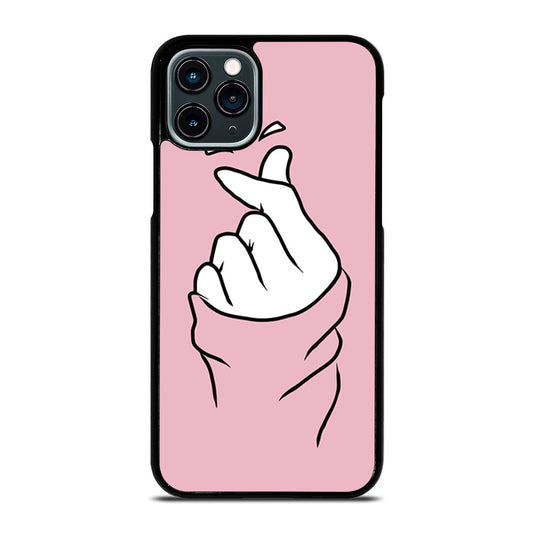 CUTE HEART FINGER PINK iPhone 11 Pro Case Cover