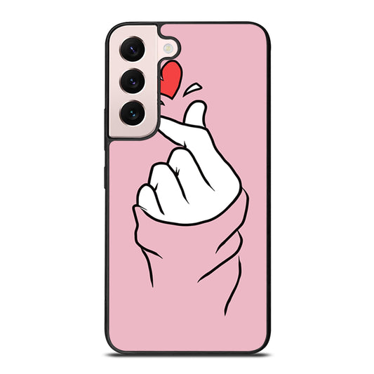 CUTE HEART FINGER PINK Samsung Galaxy S22 Plus Case Cover