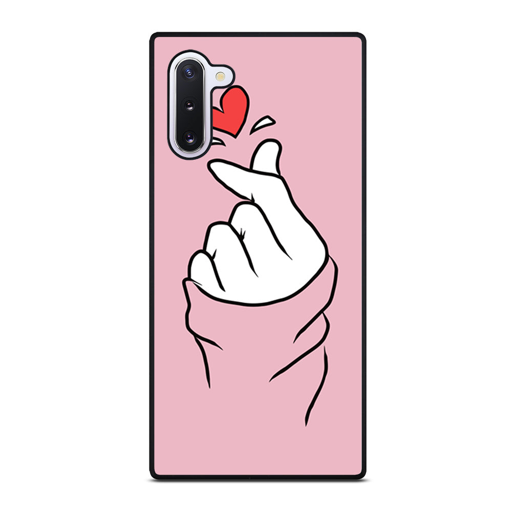 CUTE HEART FINGER PINK Samsung Galaxy Note 10 Case Cover