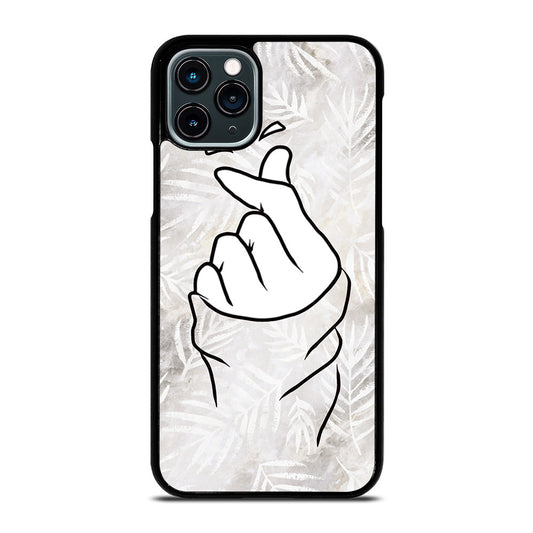 CUTE HEART FINGER WHITE MARBLE iPhone 11 Pro Case Cover