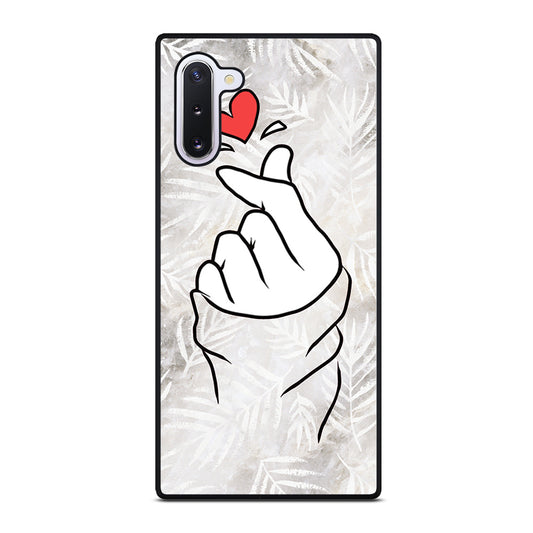 CUTE HEART FINGER WHITE MARBLE Samsung Galaxy Note 10 Case Cover