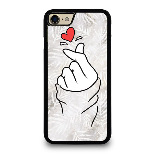 CUTE HEART FINGER WHITE MARBLE iPhone 7 / 8 Case Cover