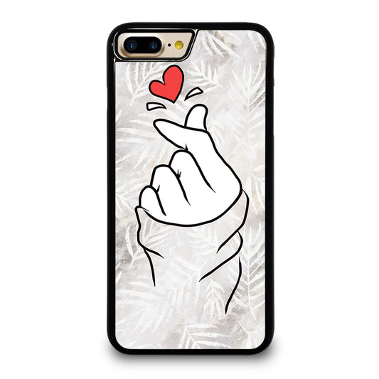 CUTE HEART FINGER WHITE MARBLE iPhone 7 / 8 Plus Case Cover