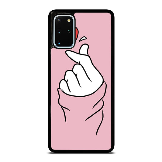 CUTE HEART FINGER PINK Samsung Galaxy S20 Plus Case Cover