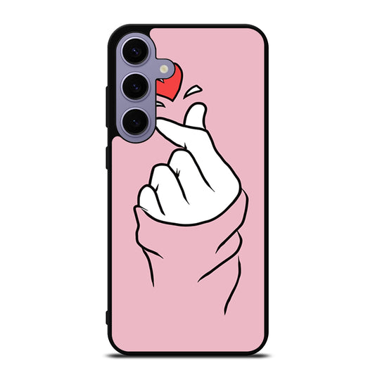 CUTE HEART FINGER PINK Samsung Galaxy S24 Plus Case Cover