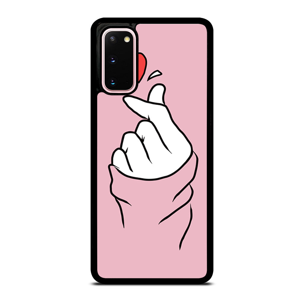 CUTE HEART FINGER PINK Samsung Galaxy S20 Case Cover